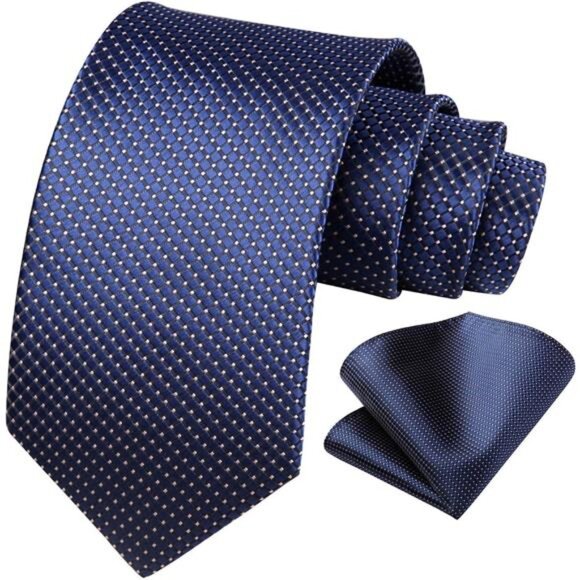 Ties for Men Silk Extra Long Tie & Pocket Square Classic Plaid Checkered 63 inch - Picture 3 of 7
